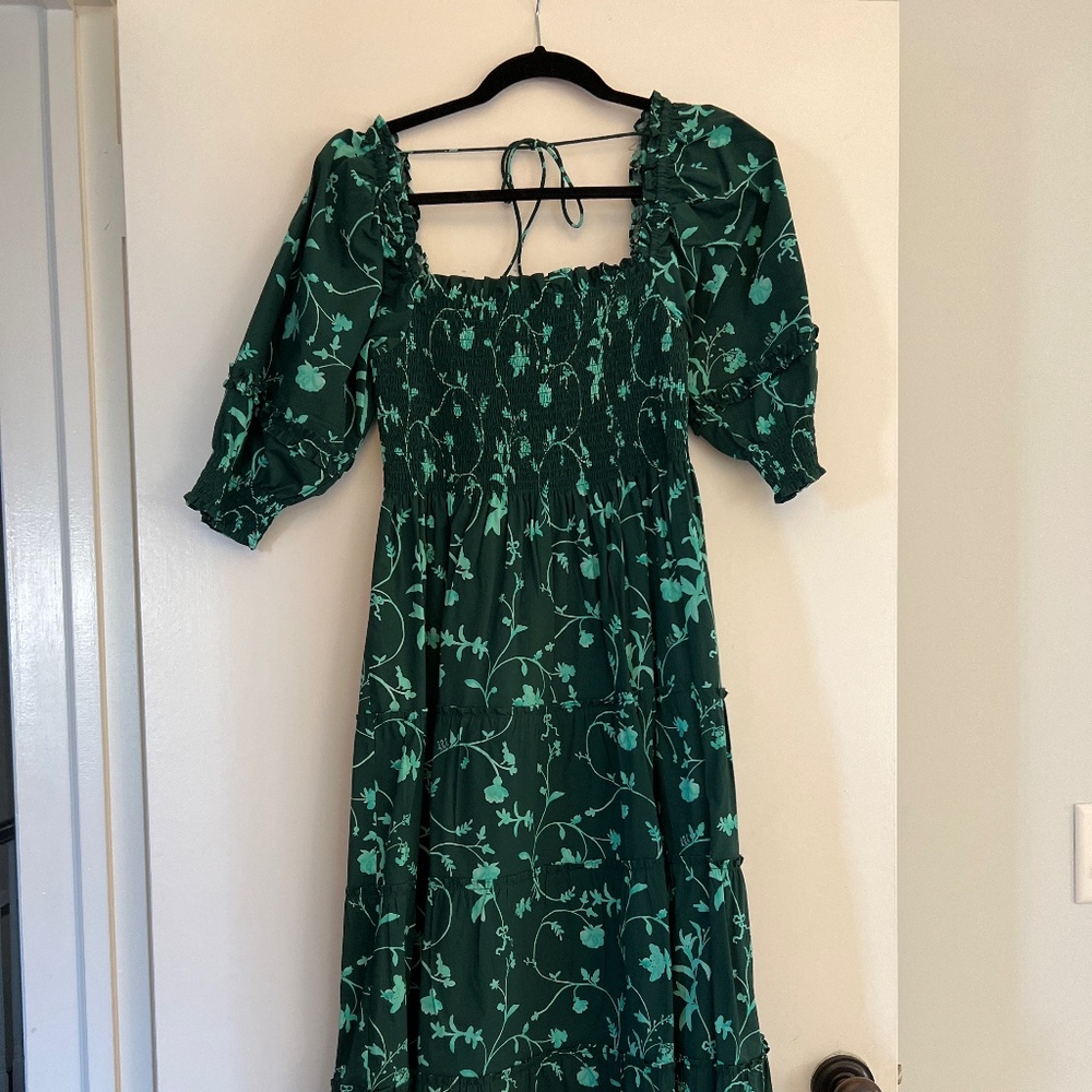 Nelsi Nap Dress- Emerald Botanical